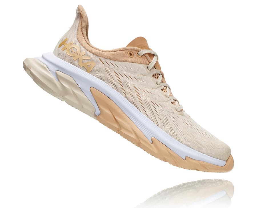 Hoka One One Womens Running Shoes - Clifton Edge - Beige - UMTR83162